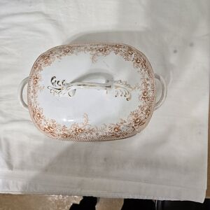 H ALCOCK ENGLAND UTOPIA PAT BROWN TRANSFER SOUP TUREEN CASSEROLE